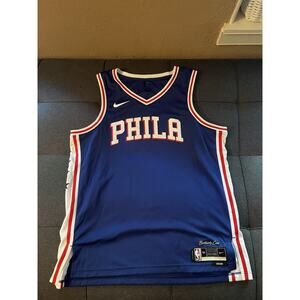 Philadelphia 76ers Authentic Blank Jersey Size 56 XXL, Blue Brotherly Love